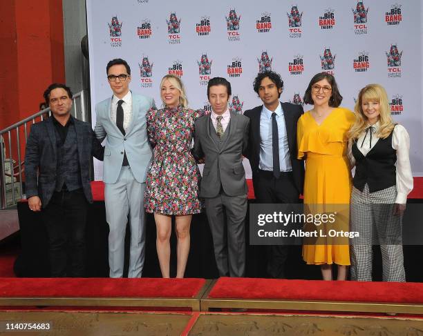 The Cast Of "The Big Bang Theory" Places Their Handprints In The Cement At The TCL Chinese Theatre IMAX Forecourt held on May 1, 2019 in Hollywood,...