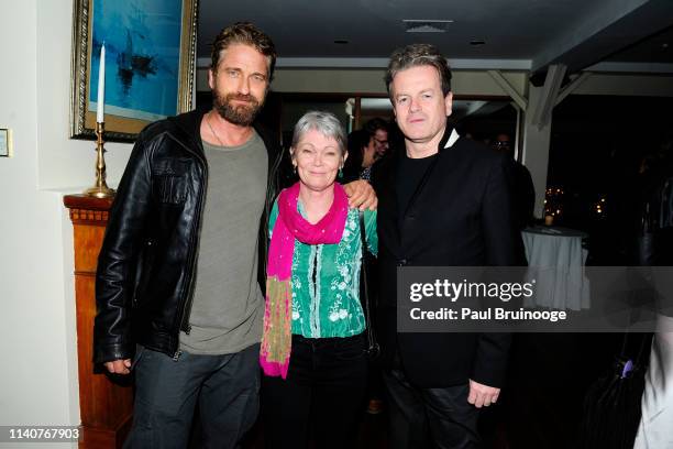 Gerard Butler, Tracy Edwards and John Flanagan attend Sony Pictures Classics And The Cinema Society Host The After Party For The Tribeca Film...