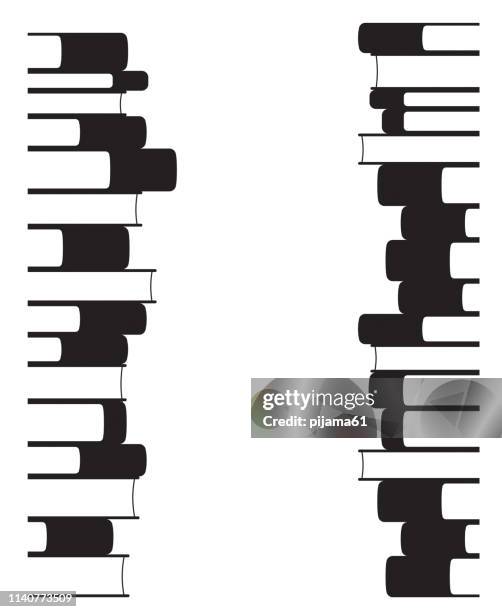 stack of books silhouettes - stack of books stock illustrations