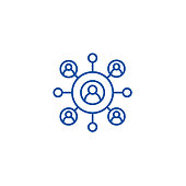 Network business line icon concept. Network business flat  vector symbol, sign, outline illustration.