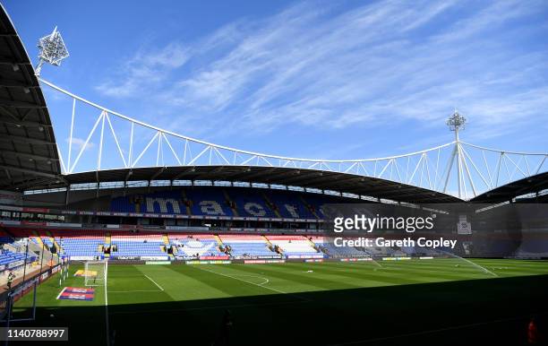 General of the stadium ahead of the Sky Bet Championship match between Bolton Wanderers and Ipswich Town at Macron Stadium on April 06, 2019 in...
