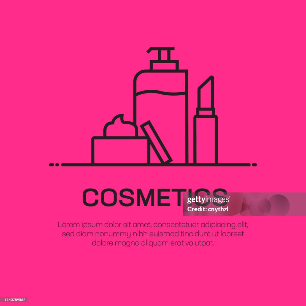 Cosmetics Vector Line Icon - Simple Thin Line Icon, Premium Quality Design Element