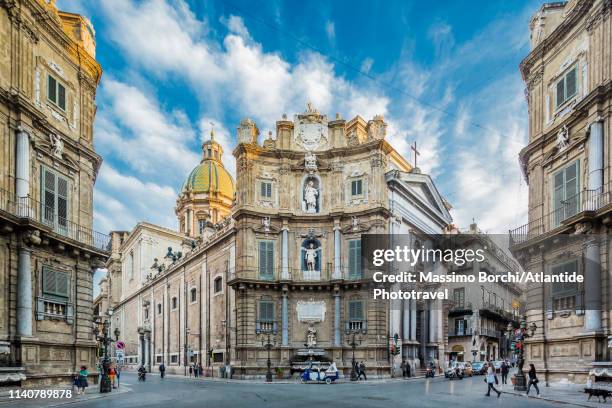 piazza dei quattro canti - palermo sicilien bildbanksfoton och bilder