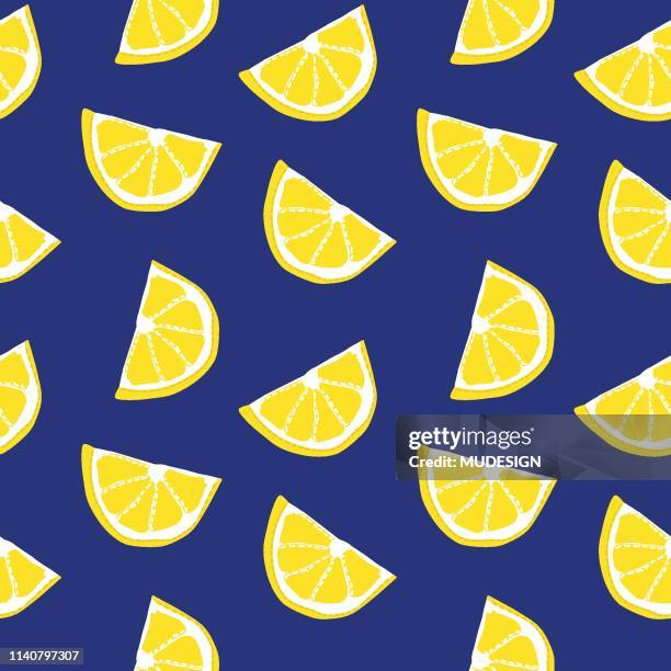 illustrazioni stock, clip art, cartoni animati e icone di tendenza di motivo al limone - lemons