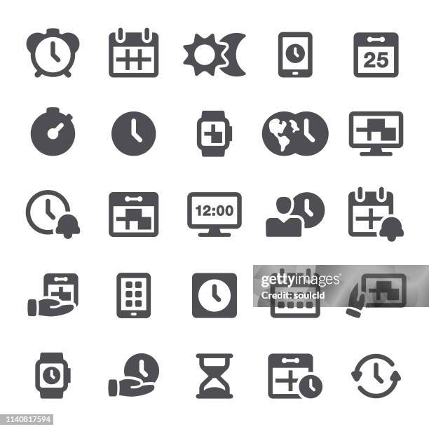 time icons - day and night image series stock illustrations