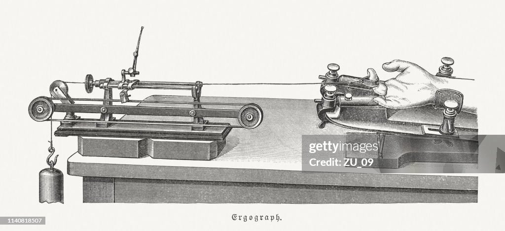 Angelo Mosso Table Ergograph Invented By Angelo Mosso Wood Engraving Punlished 1898 High ...