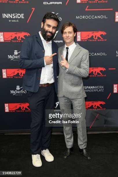 German actor Alireza Golafshan and German actor Tom Schilling attend the New Faces Award Film at Umspannwerk Alexanderplatz on May 2, 2019 in Berlin,...