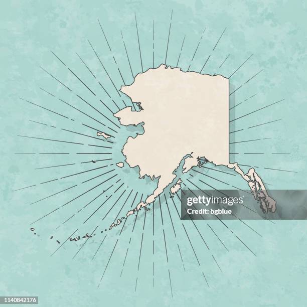 alaska map in retro vintage style - old textured paper - alaska us state stock illustrations