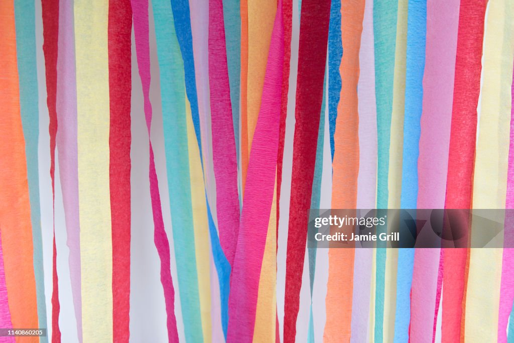 Colorful paper streamers