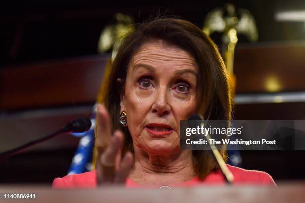 Speaker Nancy Pelosi holds he weekly press conference that included issues related to Attorney General William Barr, who refused to testify before...