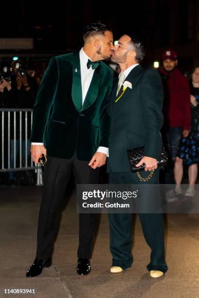 Char DeFrancesco and Marc Jacobs arrive at their wedding reception at The Grill in Midtown on April 06, 2019 in New York City.