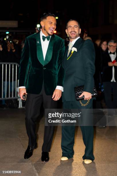 Char DeFrancesco and Marc Jacobs arrive at their wedding reception at The Grill in Midtown on April 06, 2019 in New York City.