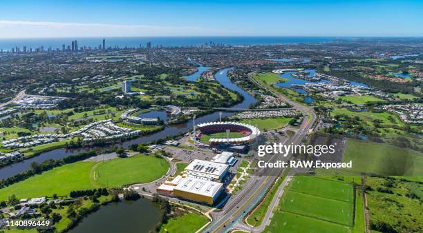 gold coast qld australia 2019 aerial photography - carrara stock pictures, royalty-free photos & images