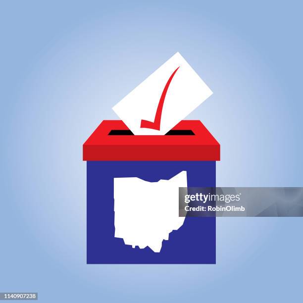 ohio ballot box icon - ohio stock illustrations