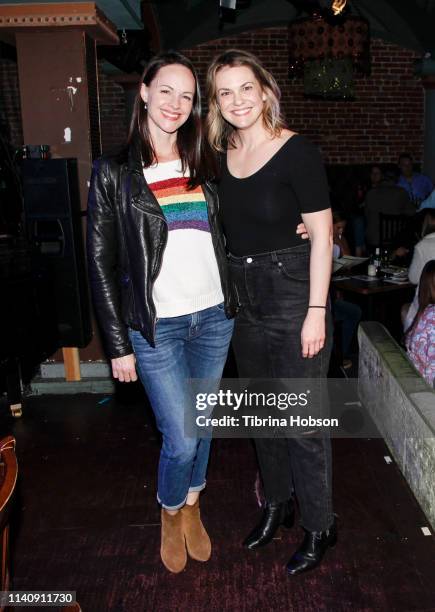 Susan May Pratt and Larisa Oleynik attend the unauthorized musical parody of '10 Things I Hate About You' at Rockwell Table and Stage on April 06,...