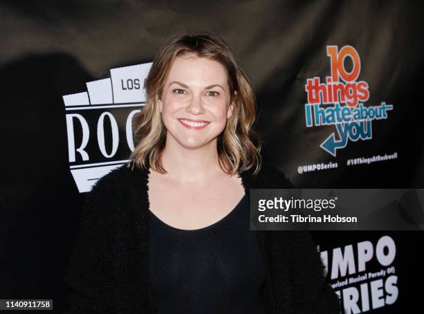 Larisa Oleynik attends the unauthorized musical parody of '10 Things I Hate About You' at Rockwell Table and Stage on April 06, 2019 in Los Angeles,...