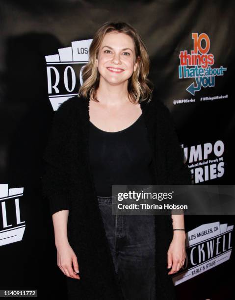 Larisa Oleynik attends the unauthorized musical parody of '10 Things I Hate About You' at Rockwell Table and Stage on April 06, 2019 in Los Angeles,...