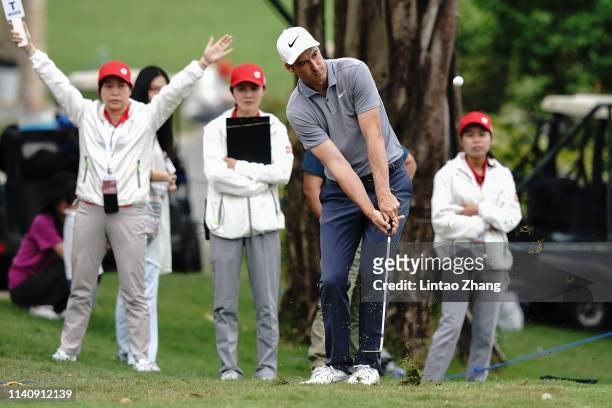 Ross Fisher of England plays a shot during the day two of the 2019 Volvo China Open at Genzon Golf Club on May 3, 2019 in Shenzhen, China.