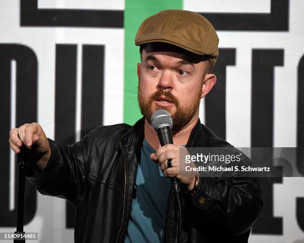 Comedian Brad Williams performs during his appearance at the NoHo Comedy Festival at Ha Ha Cafe Comedy Club on May 2, 2019 in North Hollywood,...