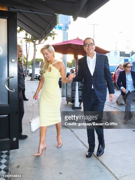 Steven Mnuchin and Louise Linton are seen on May 02, 2019 in Los Angeles, California.