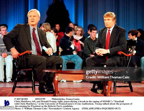 Philadelphia, Pennsylvania Chris Matthews, left, and Donald Trump ...