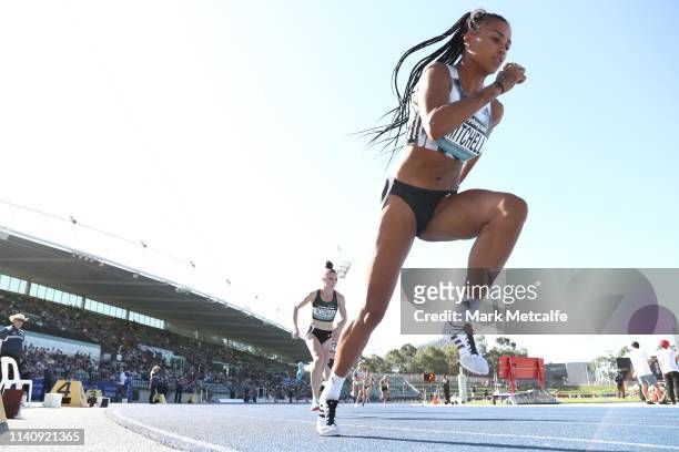 Morgan Mitchell of Victoria competes in the Womens 800m final during the Australian Track and Field Championships at Sydney Olympic Park Athletic...