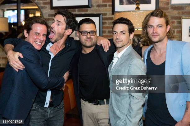 Christian LeBlanc, Brandon Beemer, Gregori J. Martin, David Lago and James Preston attend "The Bay" The Series Pre-Emmy Red Carpet Celebration at The...