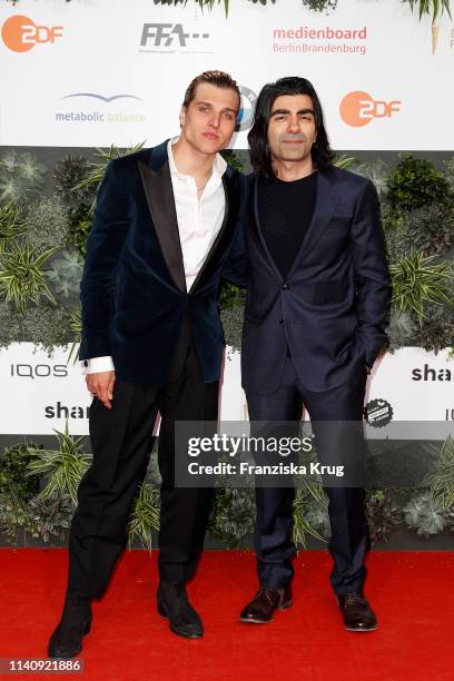 Jonas Dassler and Fatih Akin during the Lola - German Film Award red carpet at Palais am Funkturm on May 3, 2019 in Berlin, Germany.