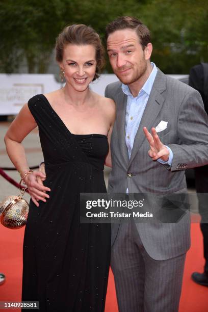 Frederick Lau and his wife Annika Lau arrive at the German Film Award 2019 at Palais am Funkturm on May 3, 2019 in Berlin, Germany.