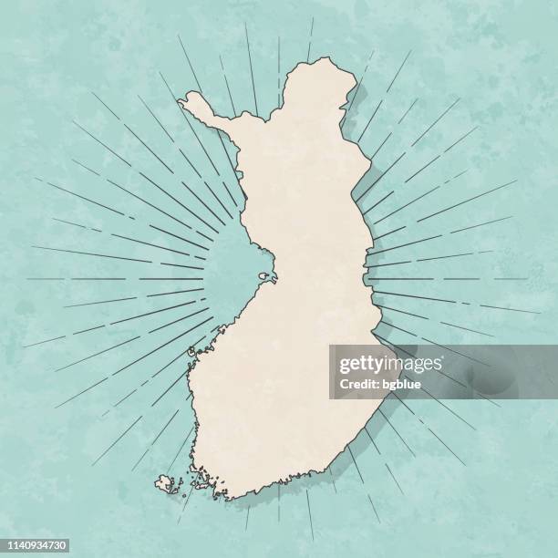 finland map in retro vintage style - old textured paper - finland map stock illustrations