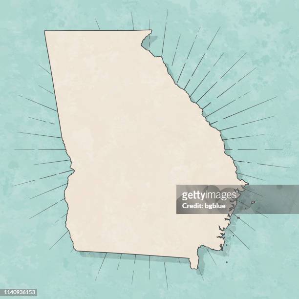 georgia (usa) map in retro vintage style - old textured paper - georgia us state stock illustrations