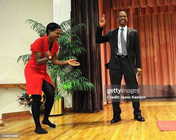 Celebrity AIDS activist Suzanne "Africa" Engo and Jeffrey Sigler attend the 8th Annual HIV/AIDS week at Medgar Evers College - CUNY on May 11, 2011...