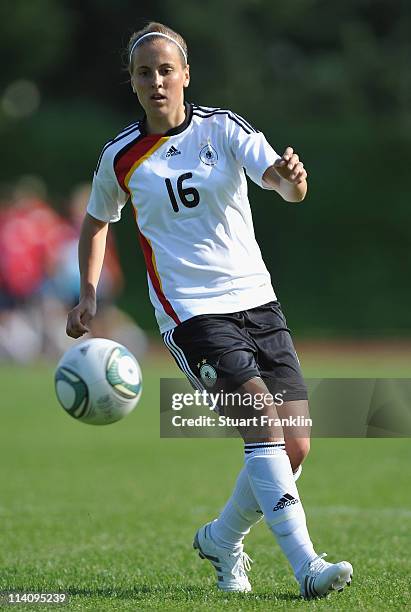 Jennifer Cramer of Germany in action during the womens U19's international friendly match between Germany and Russia on May 11, 2011 in Bremerhaven,...