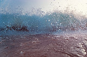 Wave Blue Crashing Detail Ocean wave cresting crashing rolling