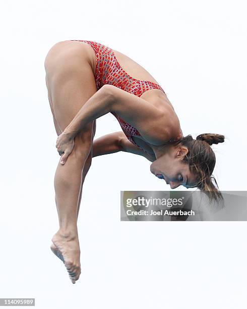 Juliana Veloso of Brazil dives during the Women's 3 Meter Preliminary round of the AT&T USA Grand Prix Diving at the Fort Lauderdale Aquatics Complex...