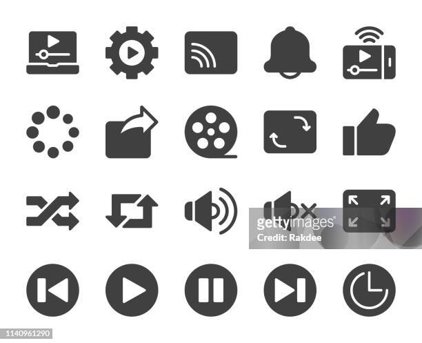 video-streaming-icons - cloud storage stock-grafiken, -clipart, -cartoons und -symbole