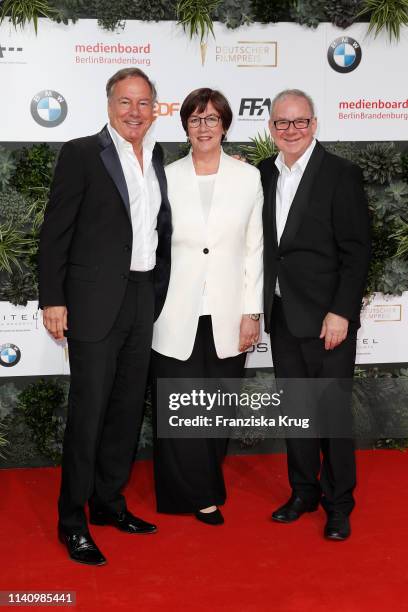 Nico Hofmann, Heidrun Teusner-Krol and Joachim Krolduring the Lola - German Film Award red carpet at Palais am Funkturm on May 3, 2019 in Berlin,...