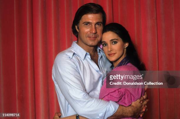Actor Gil Gerard and Actress Connie Sellecca pose for a portrait in c.1985 in Los Angeles, California.