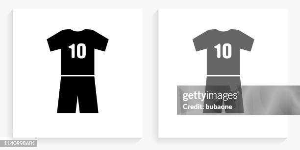 jersey black and white square icon - white jersey stock illustrations