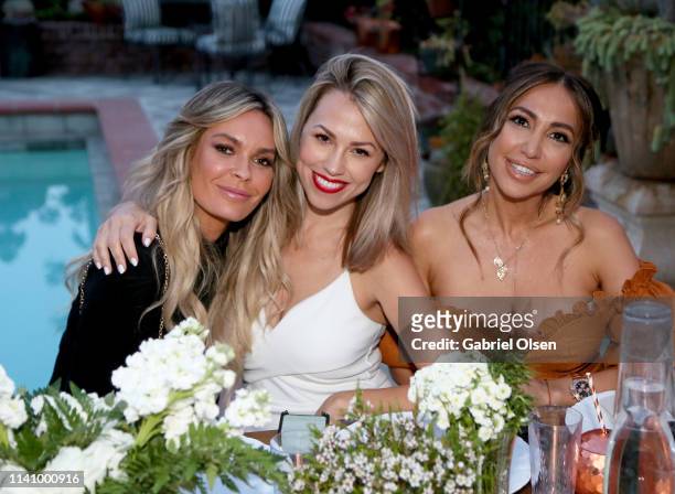 Jasmine Dustin, Jessica Hall and Diana Madison attend the Dinner Party to Celebrate Pizza Girl by Caroline D'Amore hosted by Paris Jackson at the...