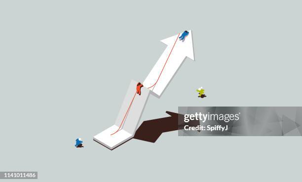 business success arrow pointing up - small stock illustrations stock illustrations