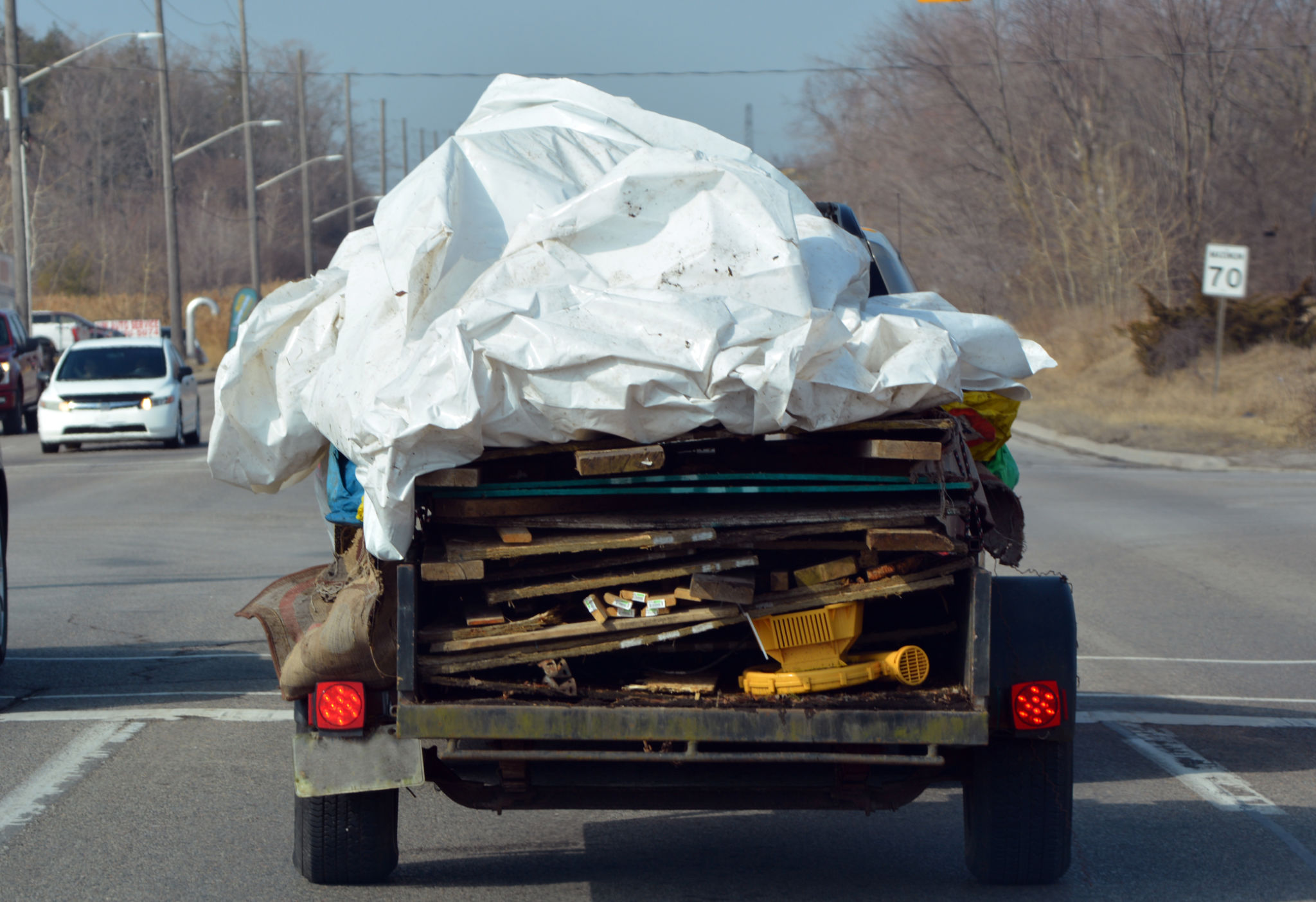 truck loaded with junk