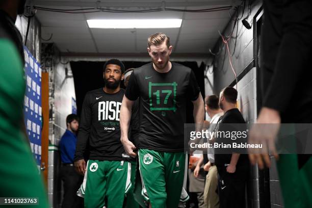 Gordon Hayward of the Boston Celtics walks through the tunnel before Game Three of the Eastern Conference Semifinals against the Milwaukee Bucks...