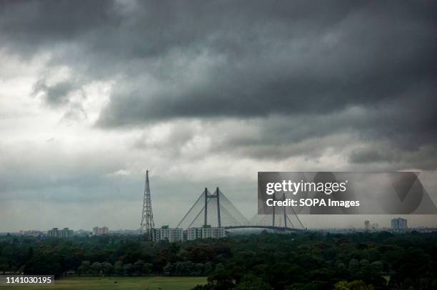 Dense Clouds seen in the sky from a high building. Kolkata Cyclone Fani is approaching to Kolkata intimated by India Meteorological Department.