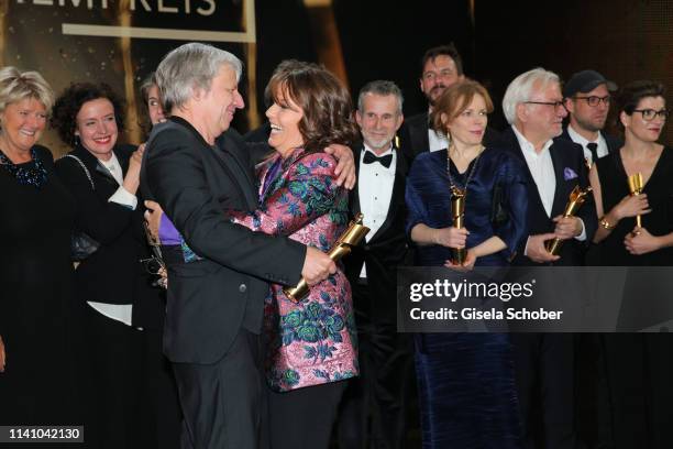 Andreas Dresen and Caroline Link during the Lola - German Film Award final applause at Palais am Funkturm on May 3, 2019 in Berlin, Germany.