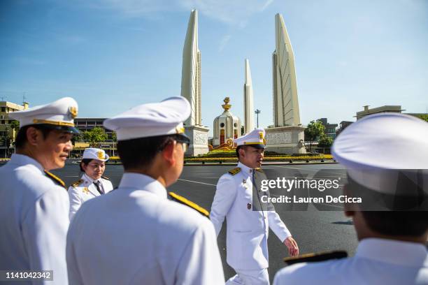 Thai Government and Ministry employees attend the Royal Coronation of King Rama X on May 4, 2019 in Bangkok, Thailand. Thailand held its first...