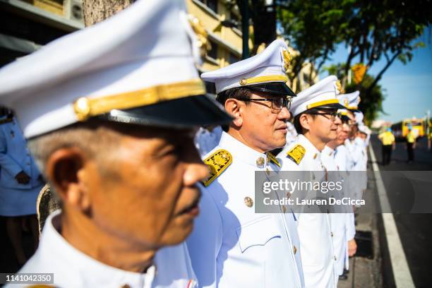 Thai Government and Ministry employees attend the Royal Coronation of King Rama X on May 4, 2019 in Bangkok, Thailand. Thailand held its first...
