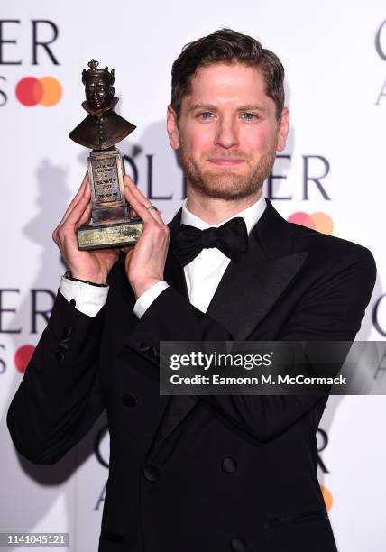 Kyle Soller with the award for Best Actor during The Olivier Awards with Mastercard at the Royal Albert Hall on April 07, 2019 in London, England.