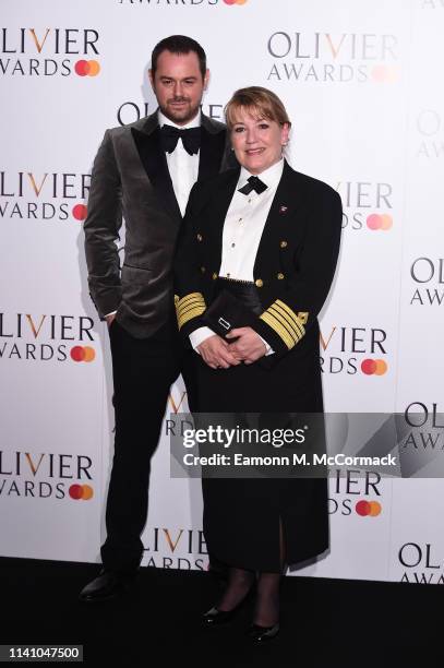 Danny Dyer and Captiain Inger Klein Thorhauge presenters of the award for Cunard best revivial during The Olivier Awards with Mastercard at the Royal...