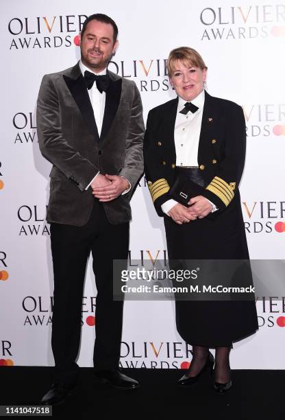 Danny Dyer and Captiain Inger Klein Thorhauge presenters of the award for Cunard best revivial during The Olivier Awards with Mastercard at the Royal...